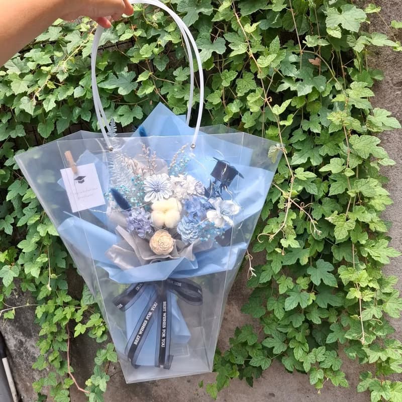 Hello Green FL006 五色棉花花束 畢業花束 情人節 畢業訂製 外拍