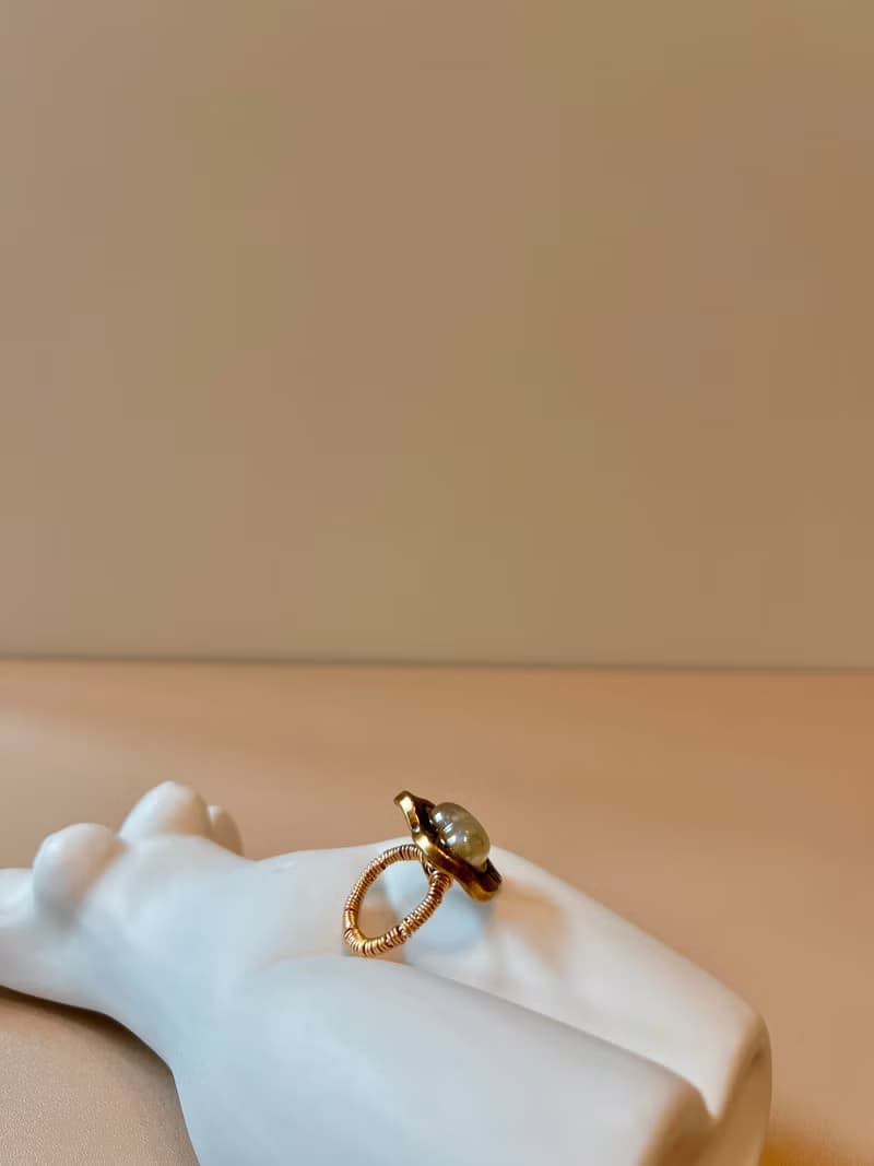 黃銅歐美復古愛心鈕扣手作戒指 | 14K 滿額贈 生日 母親節禮物