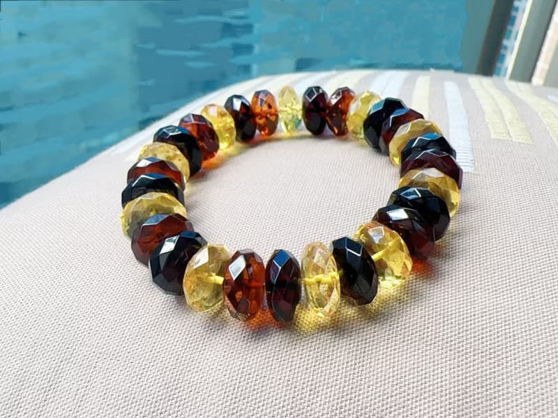 波羅的海琥珀 切角琥珀手珠 血珀 金珀 焦糖珀 潤澤透亮 安神避邪