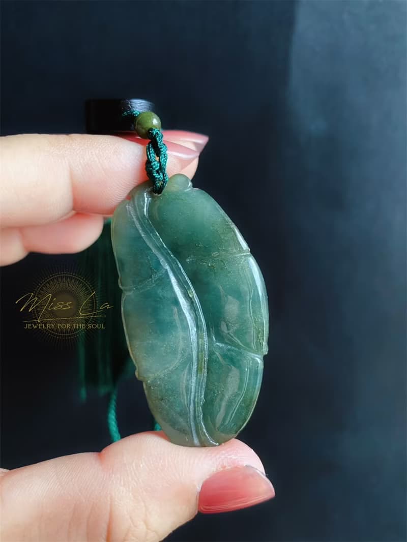 天然緬甸玉 翡翠 螭龍 如意 一葉致富 發財 包掛 禮物 車掛