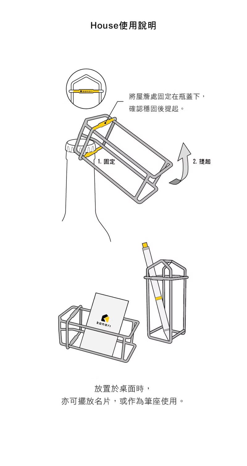 Kanari House 房屋開瓶器 白色