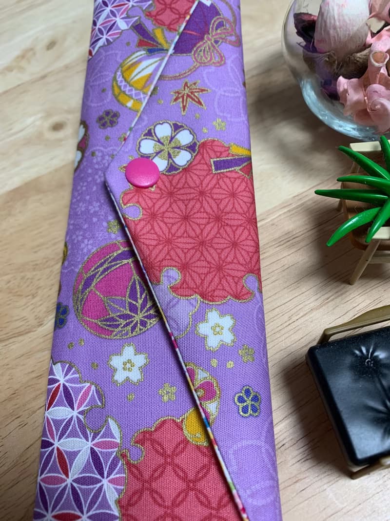 文青風環保純棉筷袋 浪漫金球 浪漫紫 完美生活  日本 潮物 收納