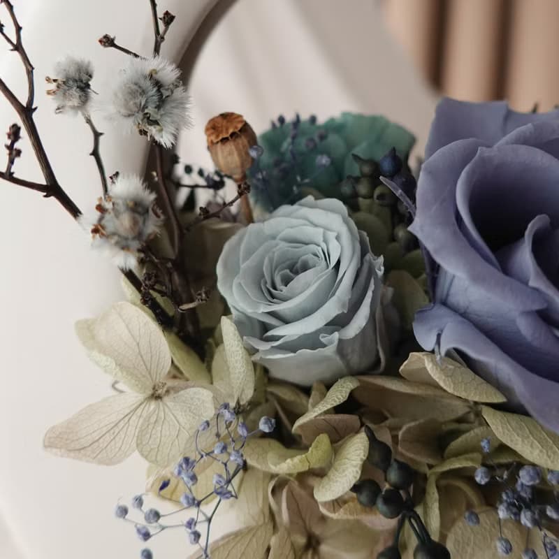 永生花特色O型小提籃-藏青色