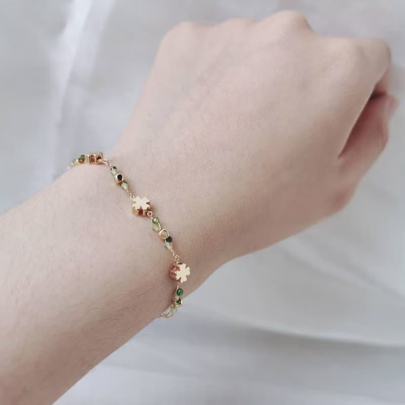 【Veverka】延續系列-幸運款 - 天然石手鍊 橄欖石 透輝石