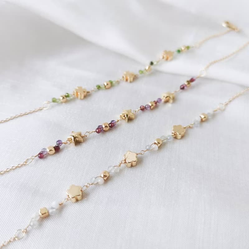 【Veverka】延續系列-幸運款 - 天然石手鍊 橄欖石 透輝石