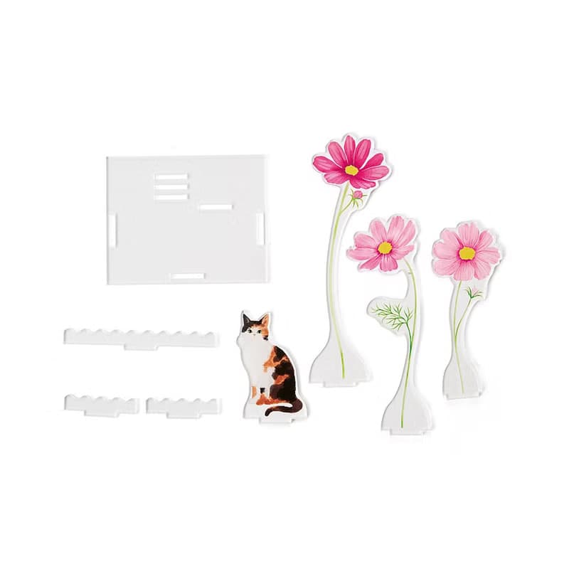 【貓部】貓兒與花壓克力飾品托盤