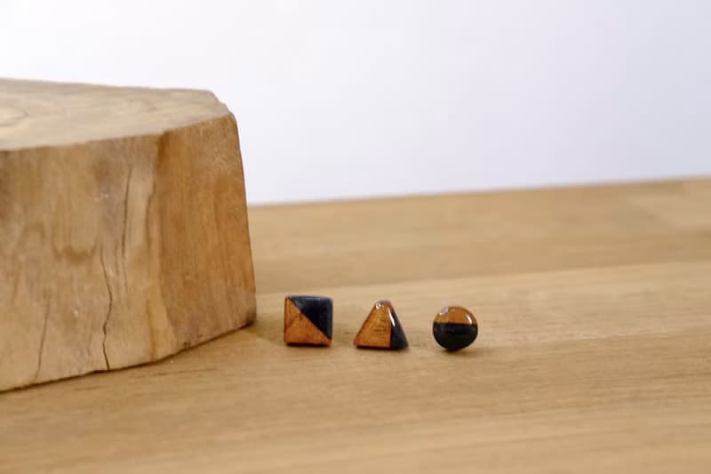 【黑暗耳釘】木作工藝 / 木作飾品 / 耳釘 / 樹脂材質 / 女孩配件