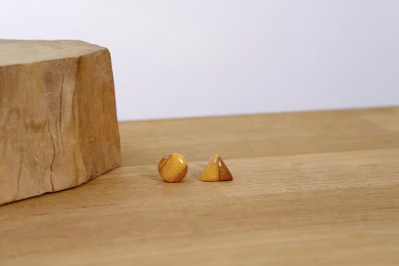 【黑暗耳釘】木作工藝 / 木作飾品 / 耳釘 / 樹脂材質 / 女孩配件