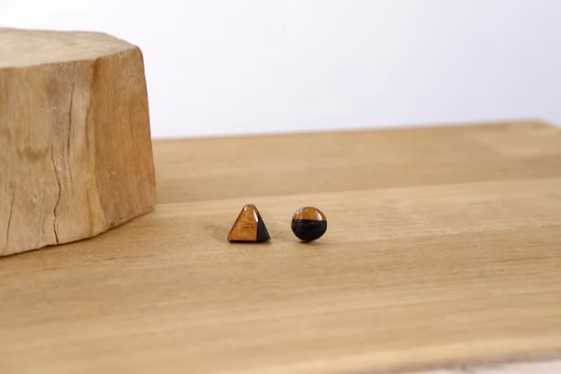 【黑暗耳釘】木作工藝 / 木作飾品 / 耳釘 / 樹脂材質 / 女孩配件