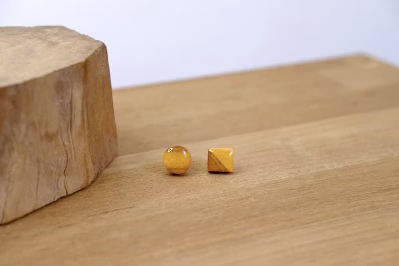 【黑暗耳釘】木作工藝 / 木作飾品 / 耳釘 / 樹脂材質 / 女孩配件