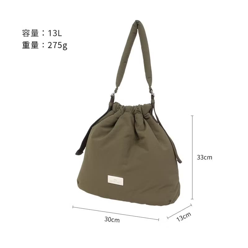 【DOUGHNUT】防潑水 肩背/側背 可麗露包 澎澎空氣包-橄欖綠 SE