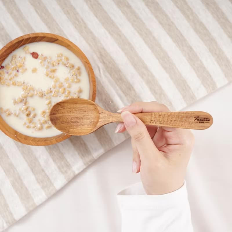 天然柚木湯匙-波點款│不上漆/環保餐具/減塑生活/露營野餐/畢業
