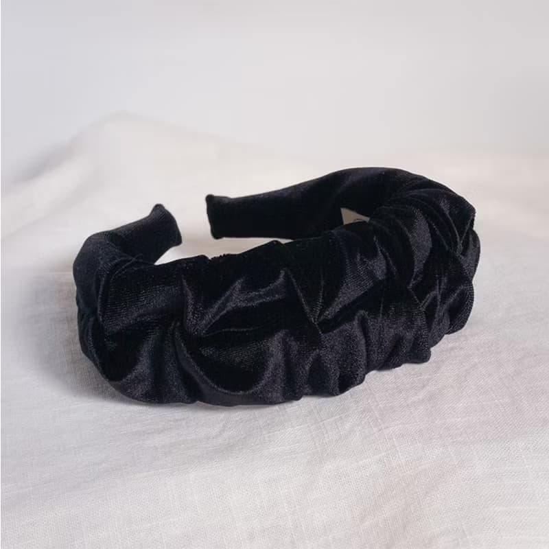 black velvet shirring hairband handmade headband