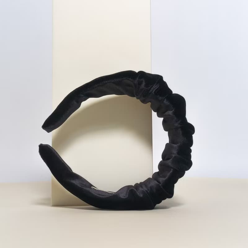 black velvet shirring hairband handmade headband