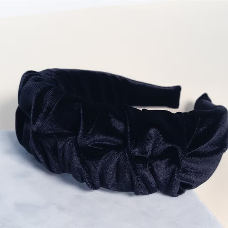 black velvet shirring hairband handmade headband