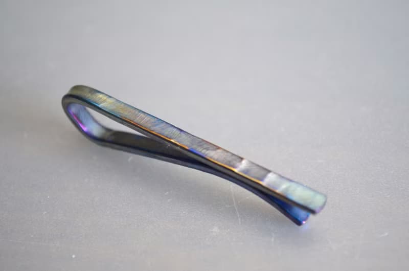 Titanium tie bar・純チタンネクタイピン=叩き5１mm=
