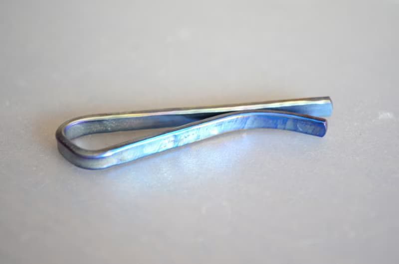 Titanium tie bar・純チタンネクタイピン=叩き5１mm=