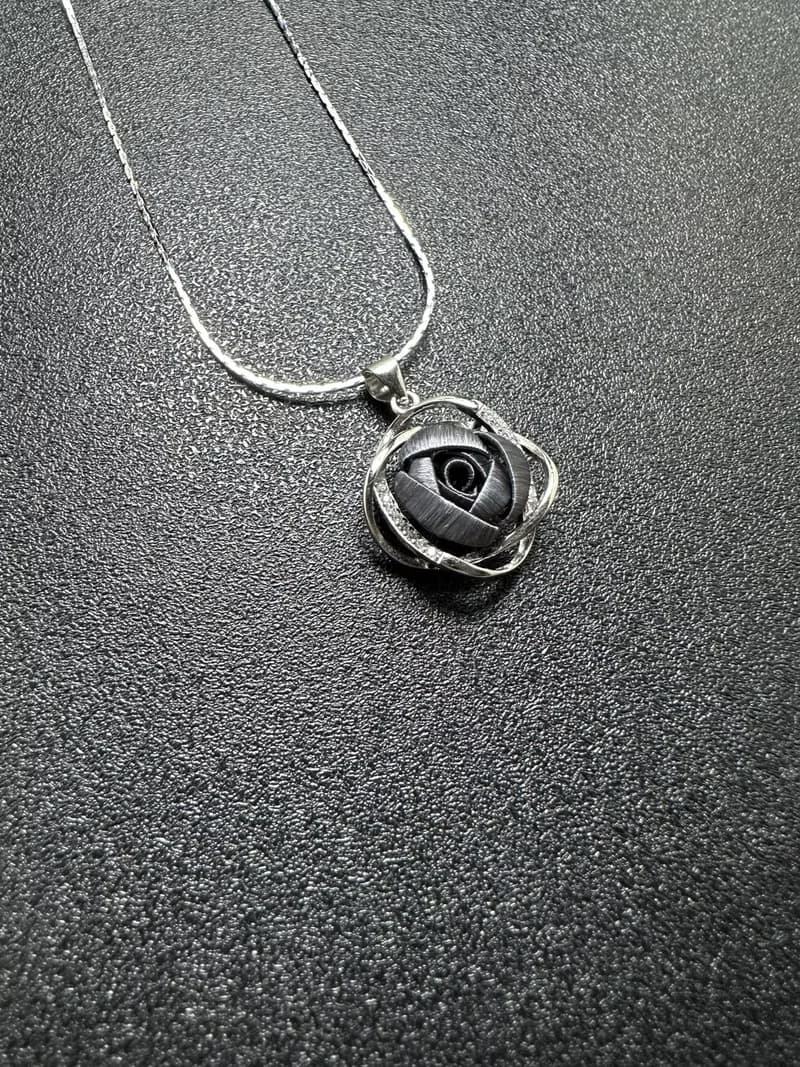 【送禮首選】Re-Re蠶絲金工—【新上市】石墨綠雙流線項鍊