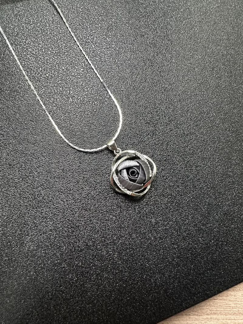 【送禮首選】Re-Re蠶絲金工—【新上市】石墨綠雙流線項鍊