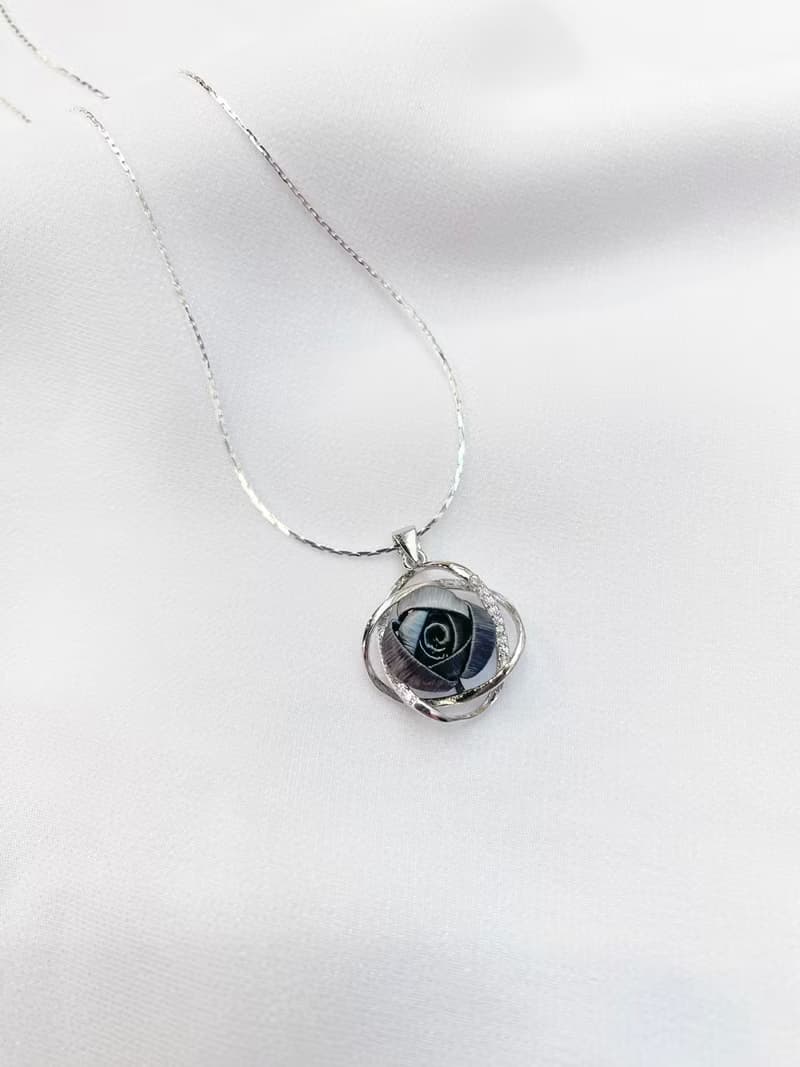 【送禮首選】Re-Re蠶絲金工—【新上市】石墨綠雙流線項鍊