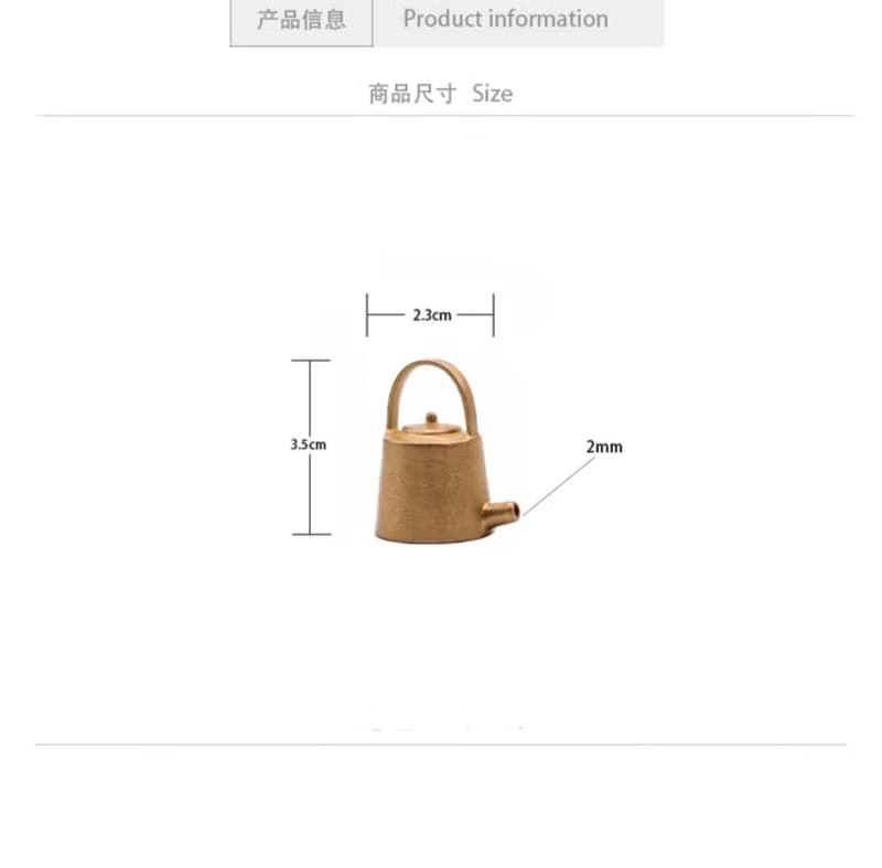 黃銅茶壺線香香插, 線香香座香爐, 茶道香道工具, 桌面裝飾擺件