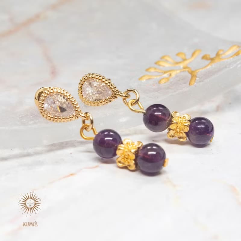 【小娘惹/The Little Nyonya】激發靈感南洋風紫水晶耳環 天然石