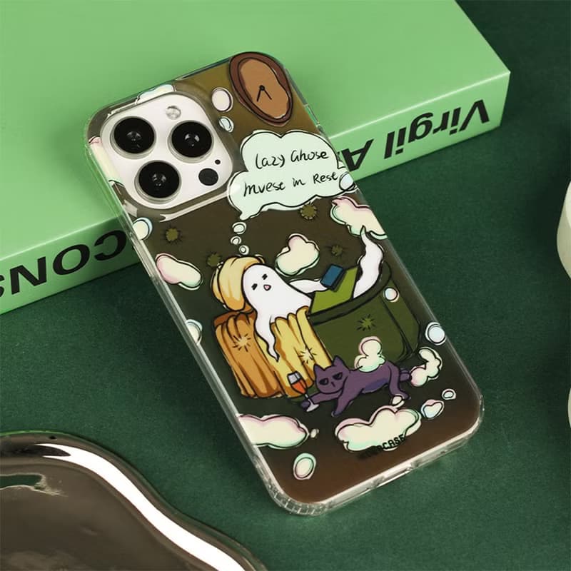 慵懶擺爛享受泡泡浴 小幽靈 iPhone 手機殼