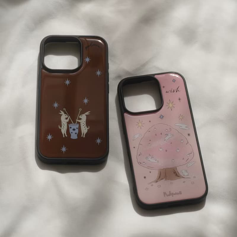 Wish Rabbits (brown) Phone Case