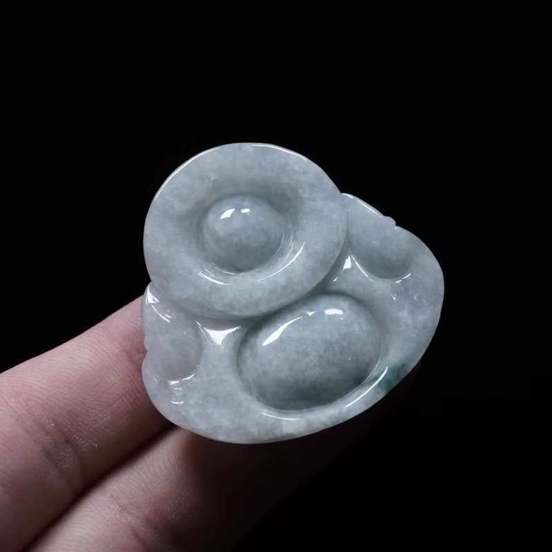 飄藍花翡翠彌勒佛 | 天然緬甸玉翡翠A貨 | 送禮