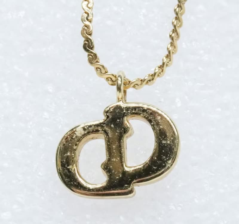 稀有中古二手Dior簡約金色Logo復古vintage頸鏈項鏈首飾品禮物