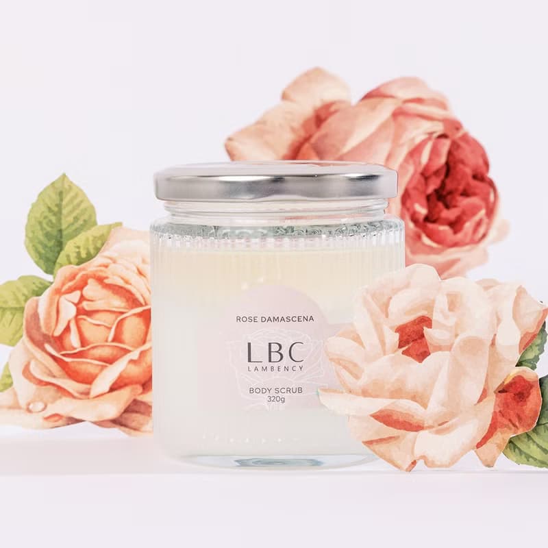 LAMBENCY 水漾玫瑰柔嫩身體角質磨砂膏(附挖杓)(320g)