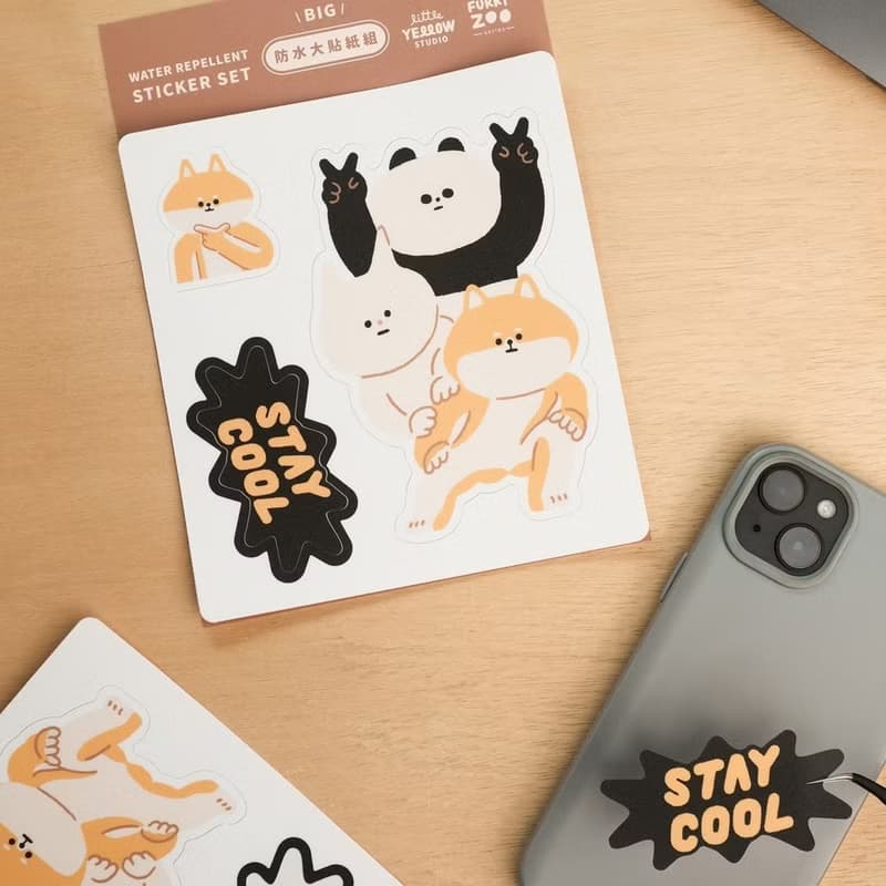 Furry Zoo 防水 大貼紙組 行李貼 防水耐曬 - 柴犬三寶