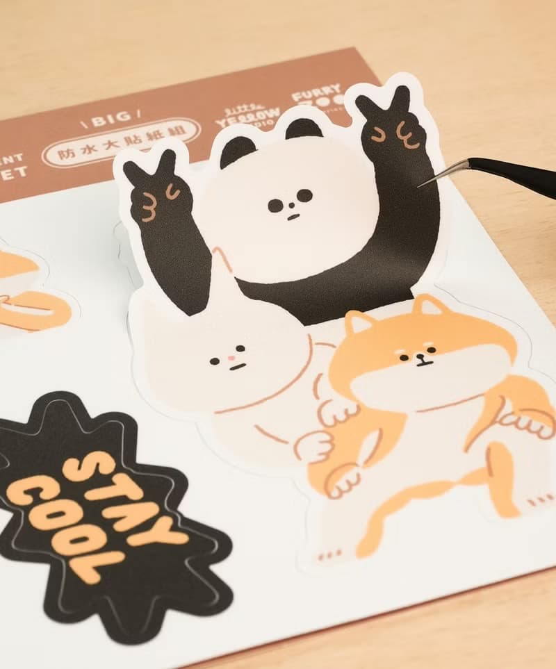 Furry Zoo 防水 大貼紙組 行李貼 防水耐曬 - 柴犬三寶