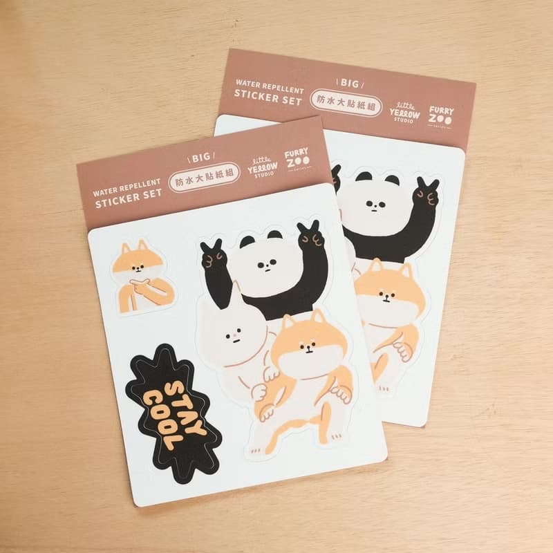 Furry Zoo 防水 大貼紙組 行李貼 防水耐曬 - 柴犬三寶