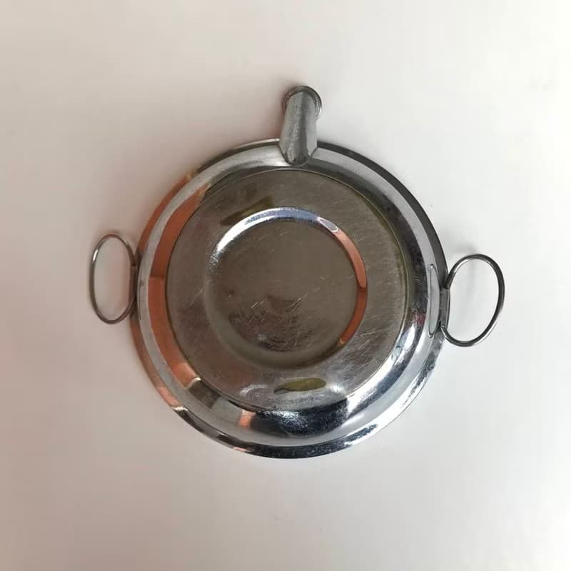復古嬰兒食品加熱盤|黃銅和瓷器嬰兒食品盤|復古嬰兒用品|