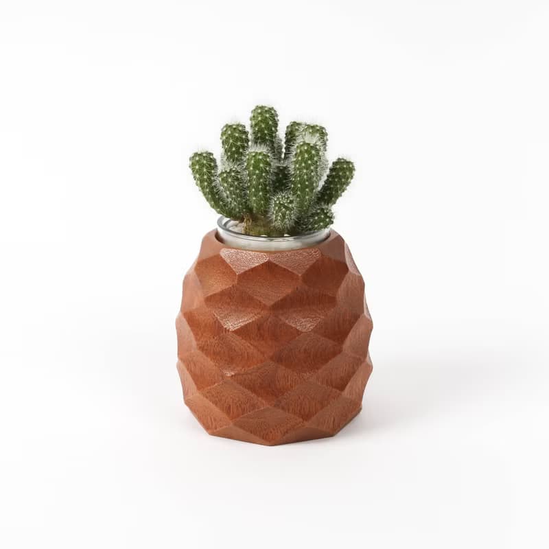 【鳳梨造型盆器】樸實原木 多肉盆器(不含植物)  | 蒔光