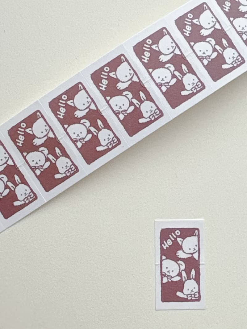 ラベラーシール　ぬいぐるみHELLO チョコ