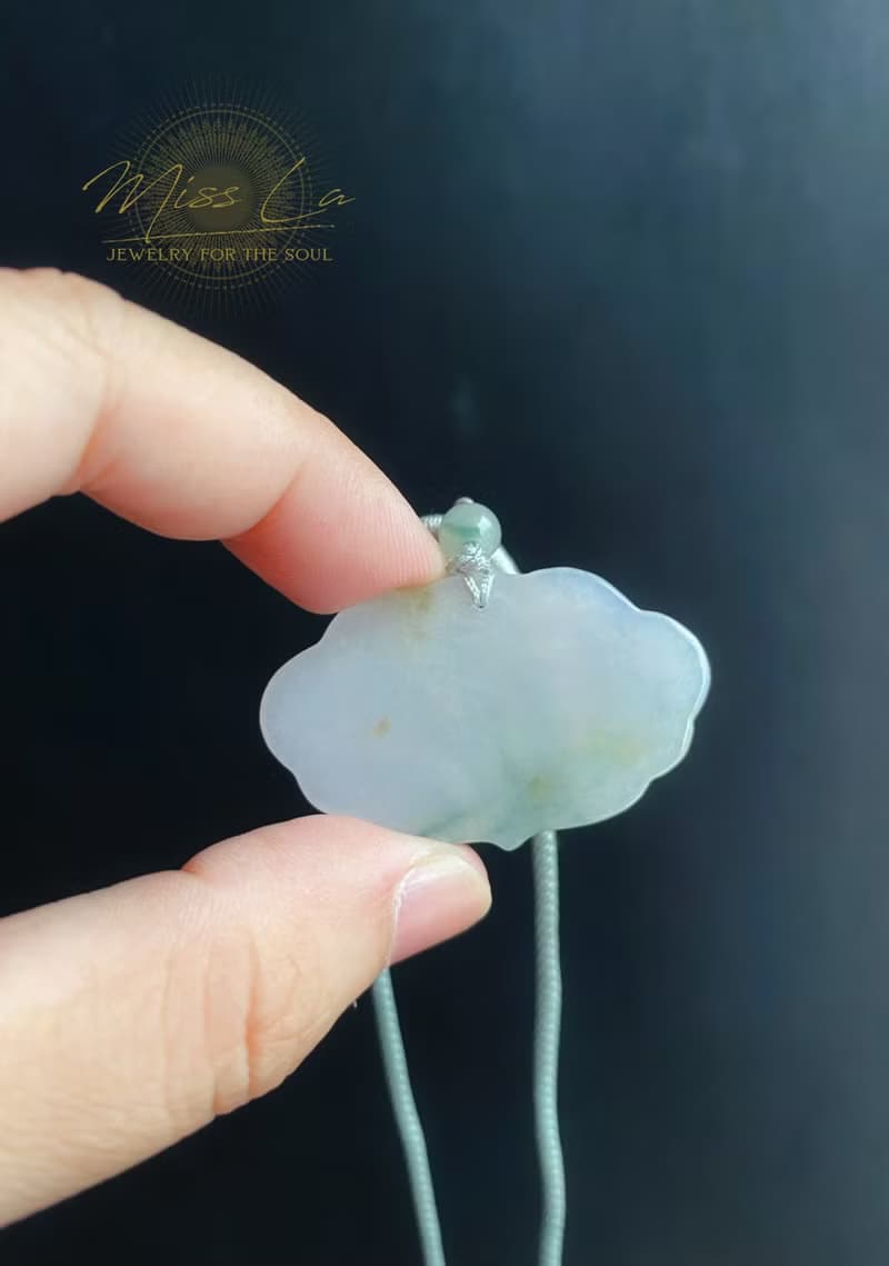 天然緬甸玉 三彩翡翠 如意牡丹 吊墜 牡丹花 花開富貴 禮物 項鍊