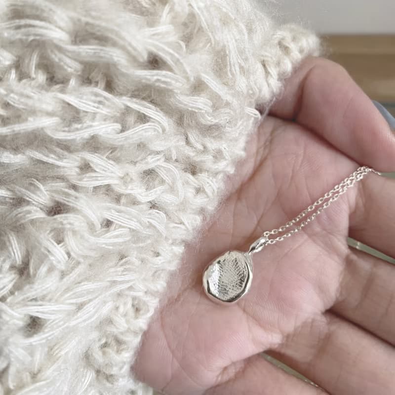 Finger Seal Necklace  指紋蠟印項鍊 925純銀