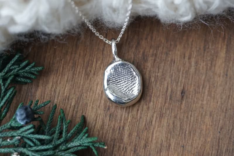 Finger Seal Necklace  指紋蠟印項鍊 925純銀
