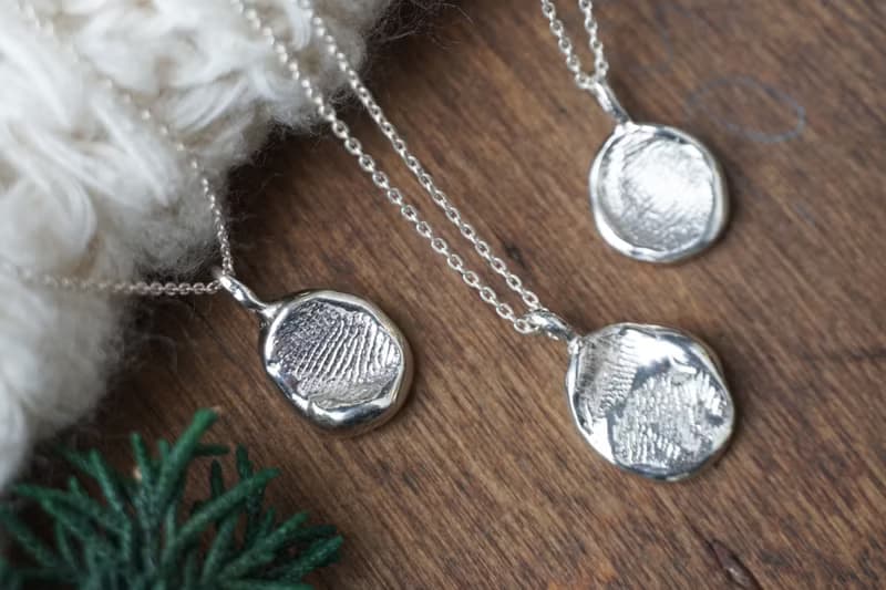 Finger Seal Necklace  指紋蠟印項鍊 925純銀