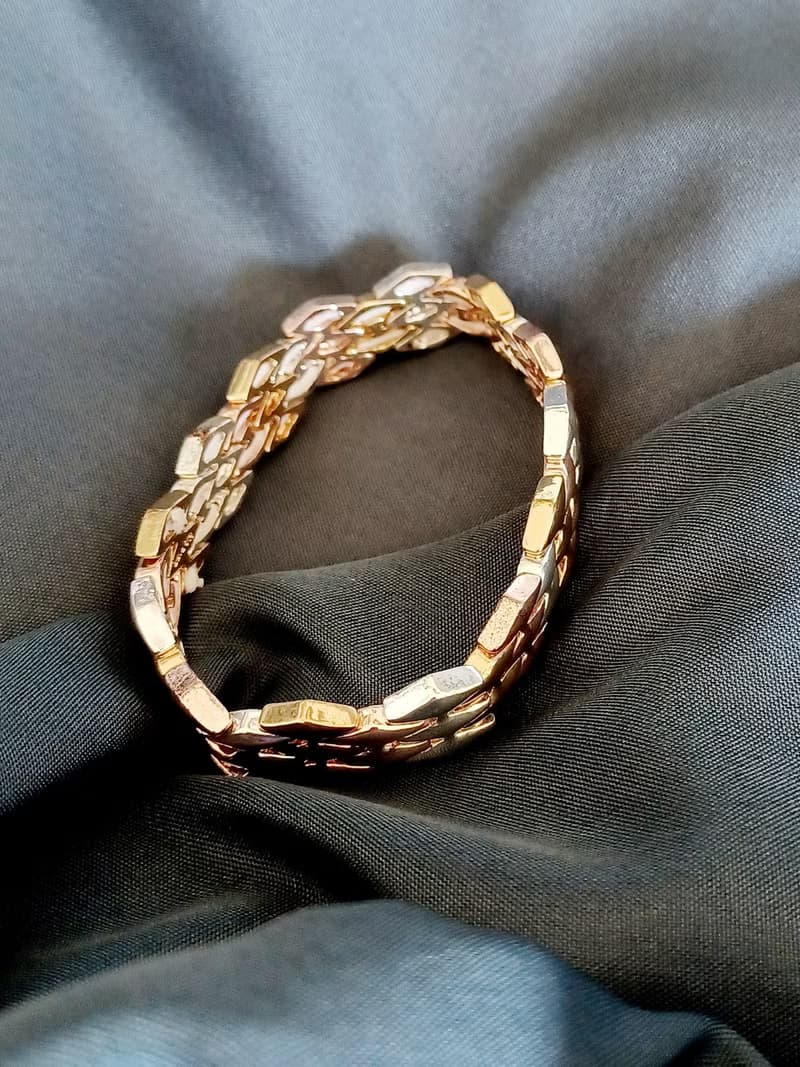 vintage jewelry NAPIER 三色金彈性手鍊