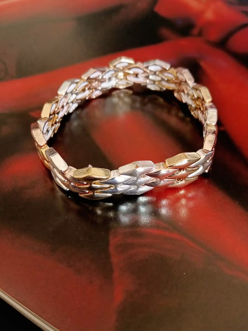 vintage jewelry NAPIER 三色金彈性手鍊