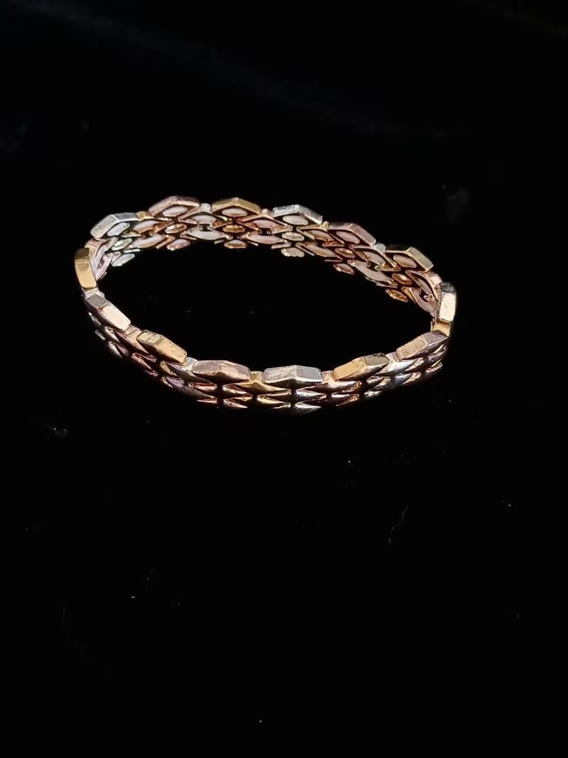 vintage jewelry NAPIER 三色金彈性手鍊