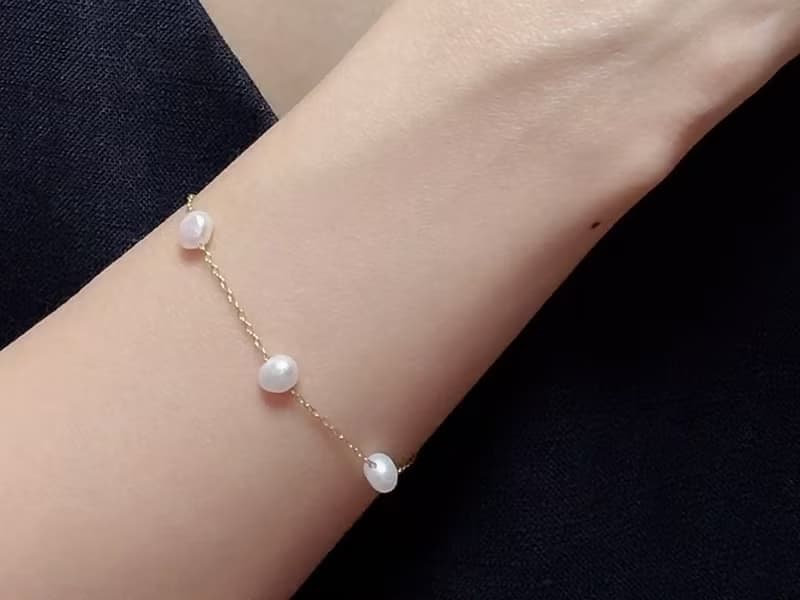 手鍊 天然巴洛克淡水珍珠14KGF滿天星手鍊 獨立手作原創飾品