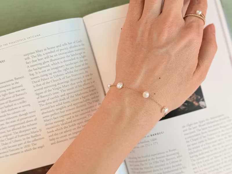 手鍊 天然巴洛克淡水珍珠14KGF滿天星手鍊 獨立手作原創飾品