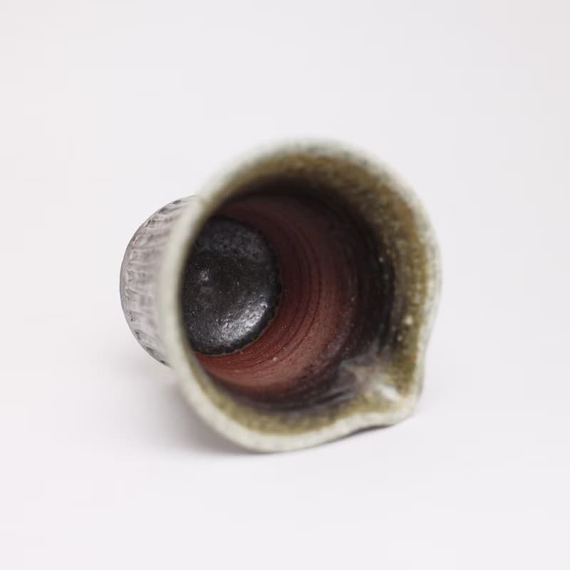 明芽窯 l 柴燒無釉刀紋茶海 公道杯 原色 落灰 茶具 陶器 H7