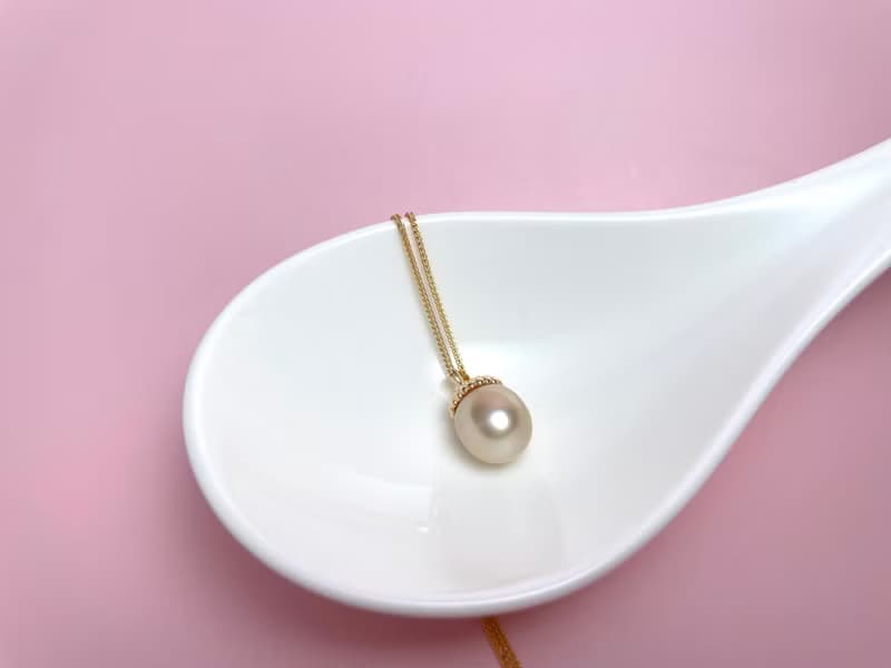 榛果 天然海水珍珠 南洋金珠 純銀吊墜 贈項鏈