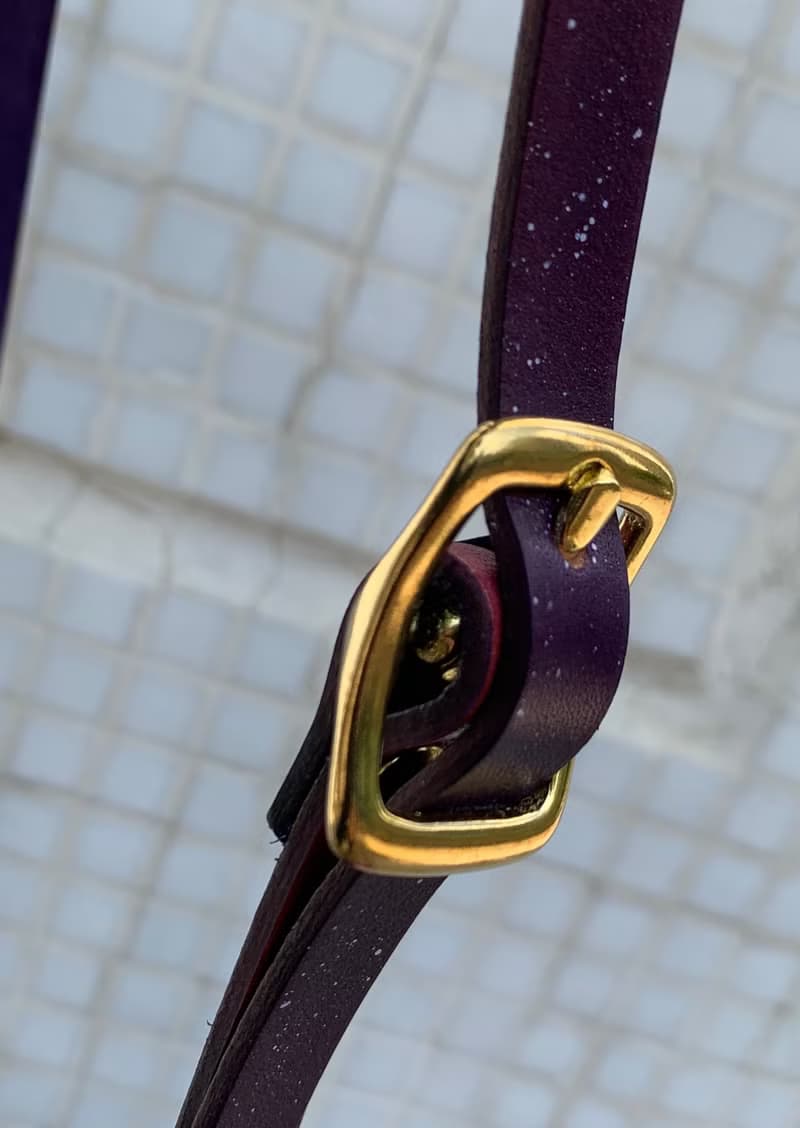 手染皮革 極光 夜空 紫紅色 側背包