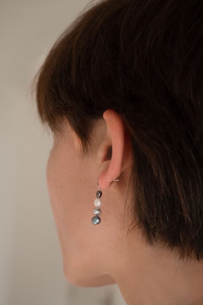 Grey and black pearl stud Earrings, 925 Silver, Mother day gift, Taurus gem